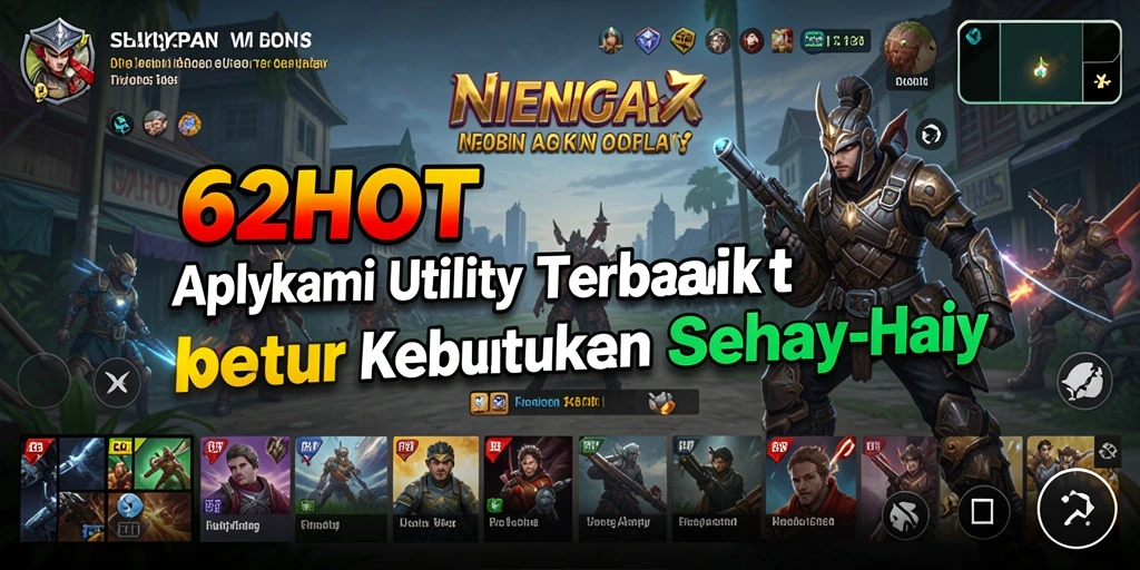 Tampilan utama aplikasi 62HOT dengan fitur Utility yang lengkap.