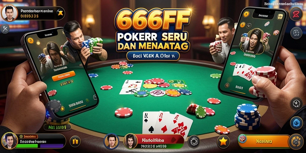 Tampilan gameplay poker yang mendebarkan dan interaktif.