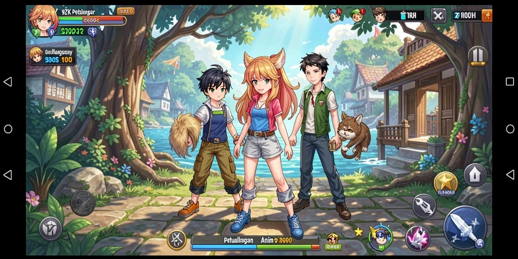 Screenshot utama 9ZK menampilkan petualangan seru dalam dunia Anime.