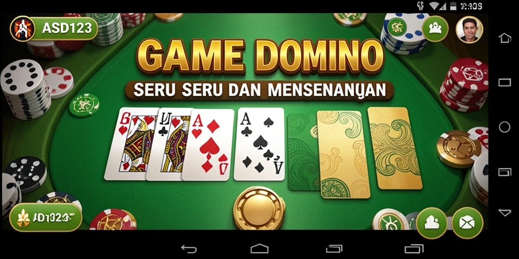 Tampilan gameplay seru dari ASD123 dengan domino yang menarik.