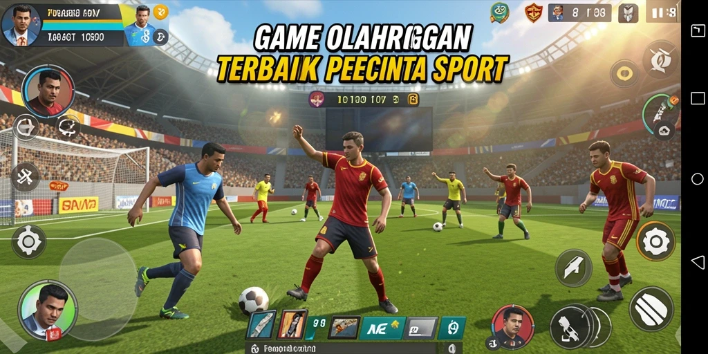 Screenshot gameplay FO8 menunjukkan aksi seru di lapangan olahraga.