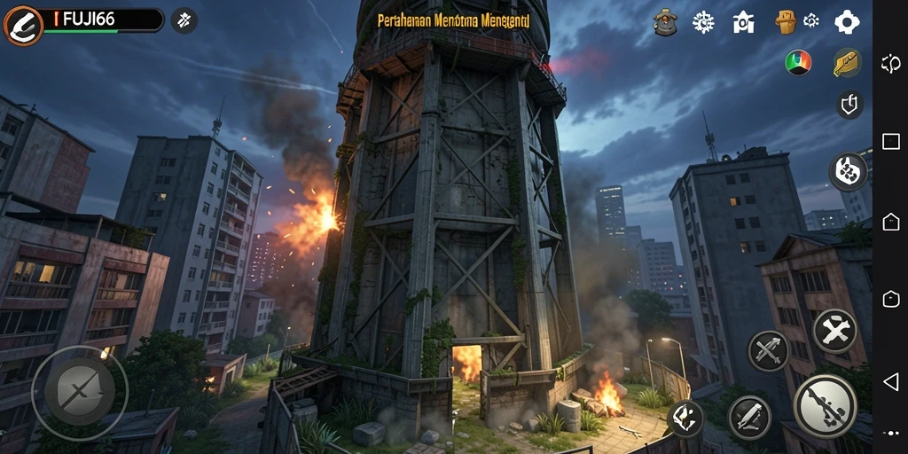 Tampilan gameplay FUJI66 yang menegangkan dalam Tower Defense.