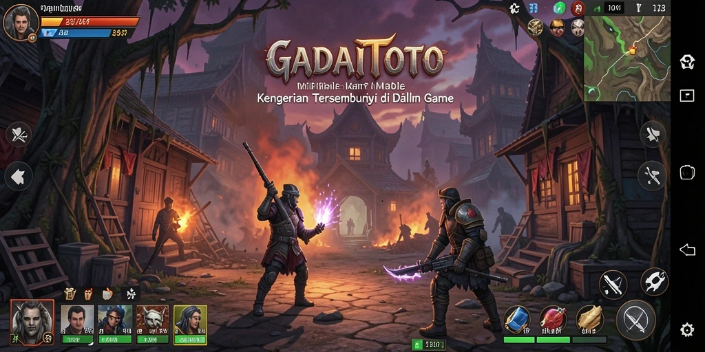 Screenshot menampilkan gameplay GADAITOTO dengan suasana horor yang mencekam.