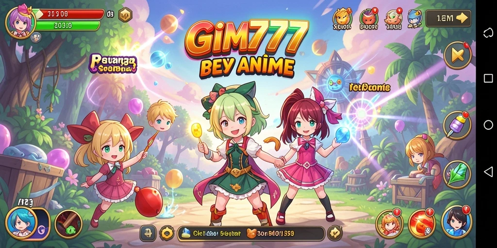 Screenshot utama GIM777 menampilkan aksi seru di dunia anime.