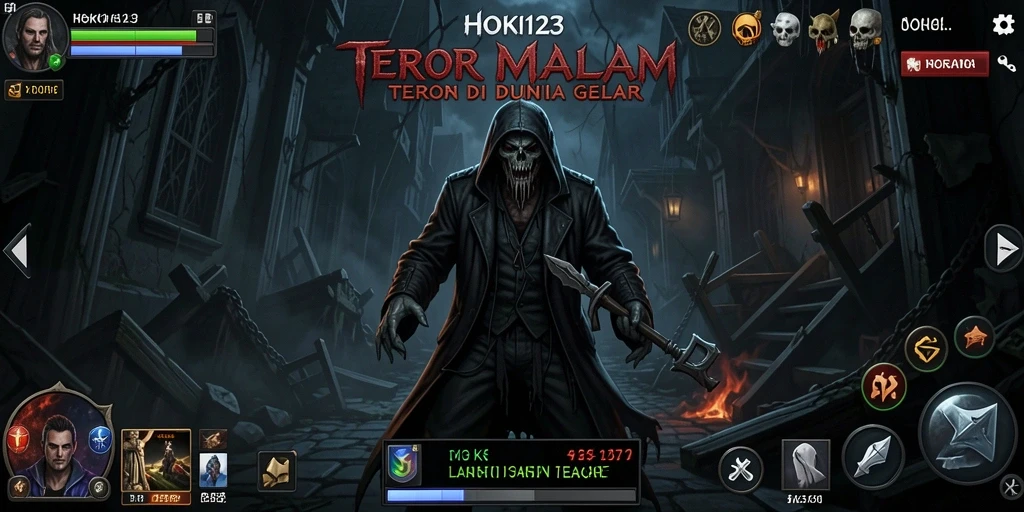 Gameplay menakutkan dalam HOKI123 dengan suasana gelap yang mencekam.