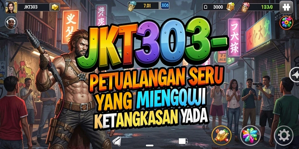 Screenshot utama JKT303 menampilkan aksi seru dalam petualangan menegangkan.
