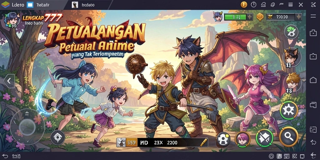 Screenshot utama LENGKAP777 menunjukkan karakter anime dalam aksi.