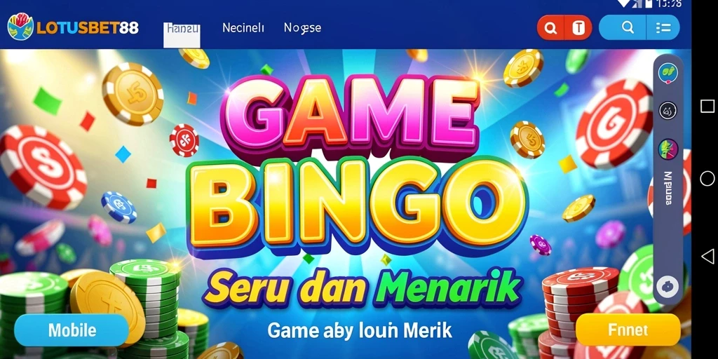 Tampilan menarik dari gameplay Bingo LOTUSBET88 yang seru.