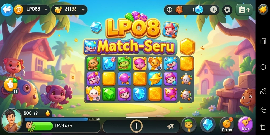 Tampilan gameplay seru LPO88 dengan objek warna-warni yang menarik.