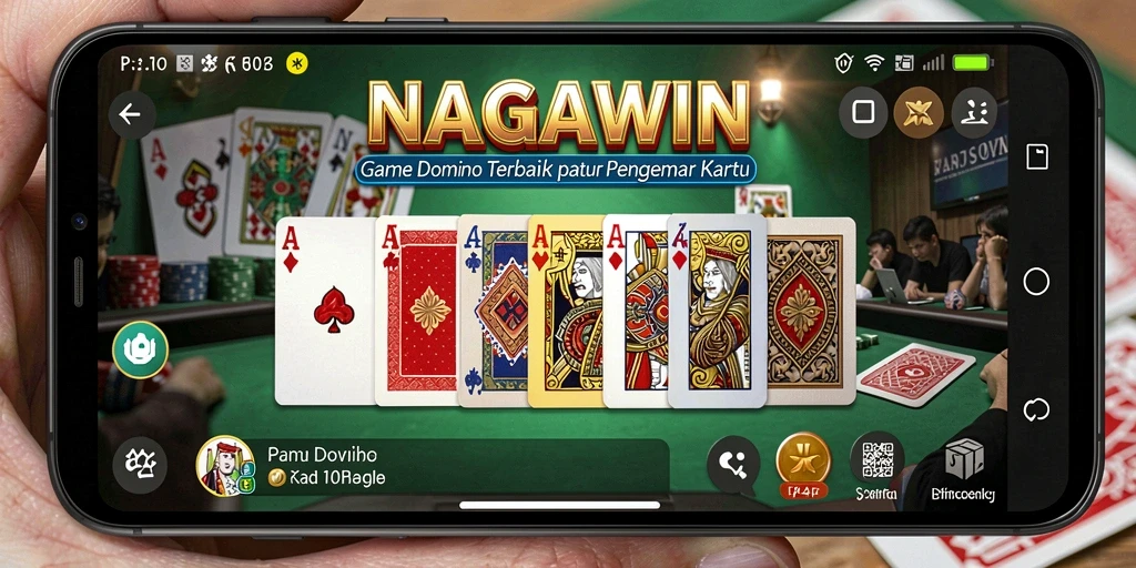 Screenshot gameplay NAGAWIN menampilkan suasana seru permainan Domino.