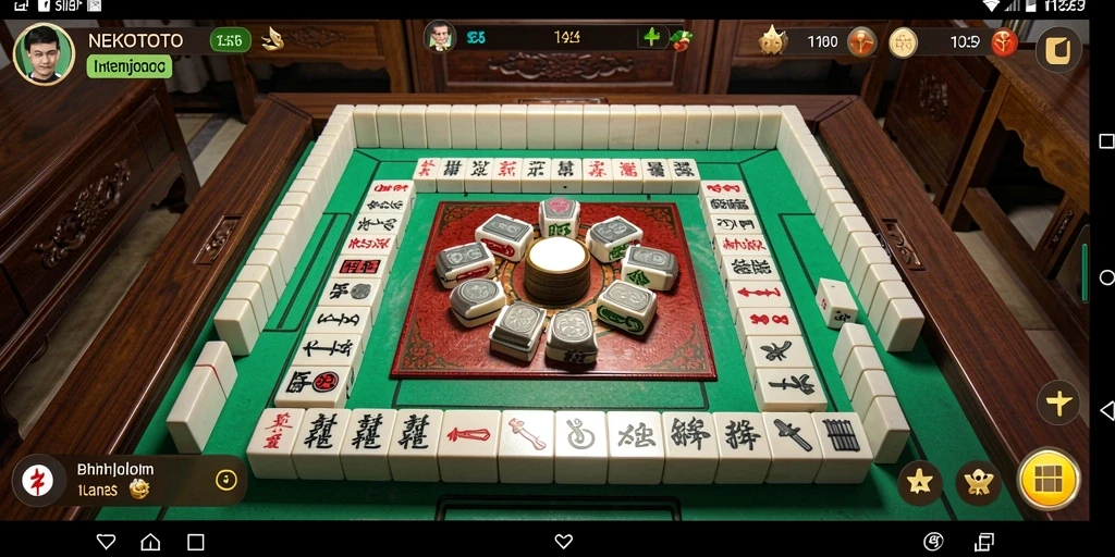 Tampilan gameplay seru dalam NEKOTOTO, permainan Mahjong yang menawan.