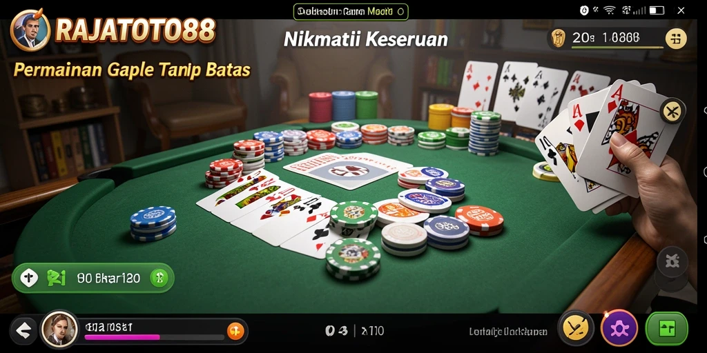Tampilan gameplay seru Gaple di RAJATOTO88.