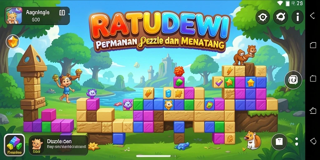 Tampilan menarik dari gameplay RATUDEWI saat bermain Puzzle.