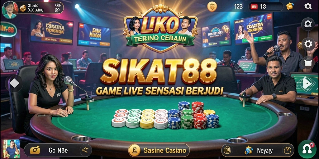 Screenshot gameplay SIKAT88 menampilkan dealer langsung yang sedang bermain.