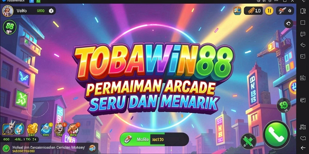 Tampilan gameplay TOBAWIN88 yang penuh warna dan dinamis.